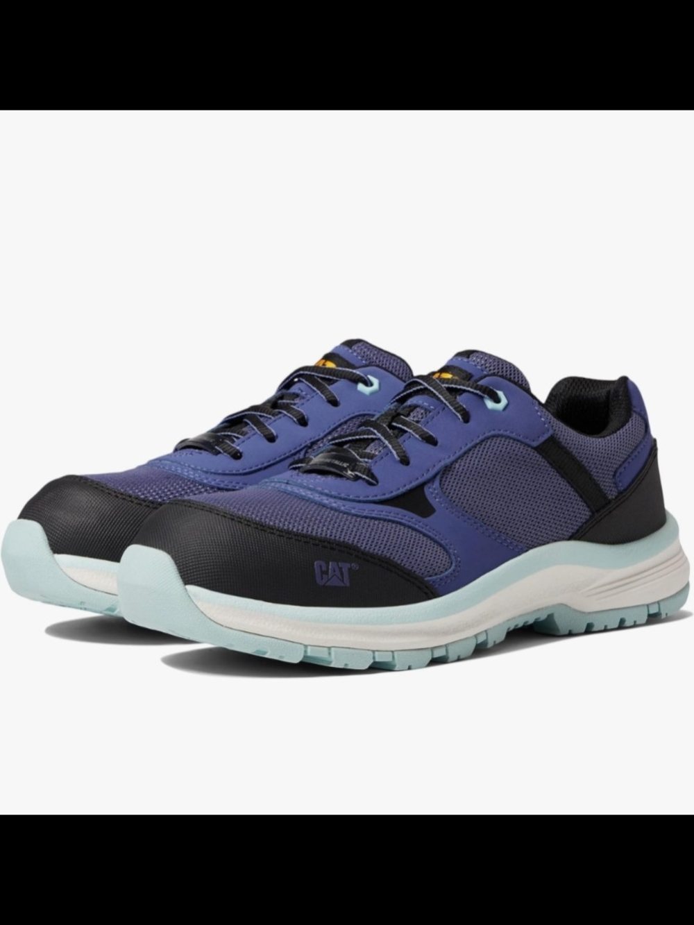 CAT Non-Metallic Composite Toe Work Shoes Blue/Black Safety Toe Footwear Size7.5